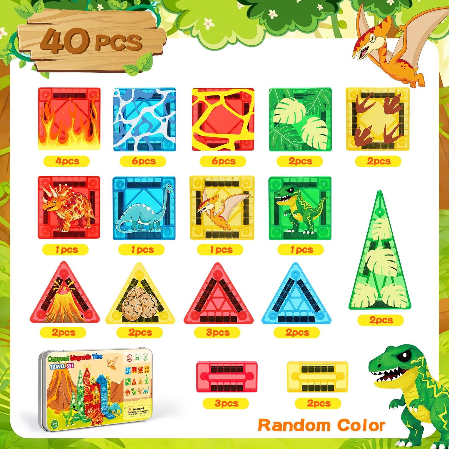 Magnetische Mini Bouwblokken Dinosaurus Model voor Kinderen
