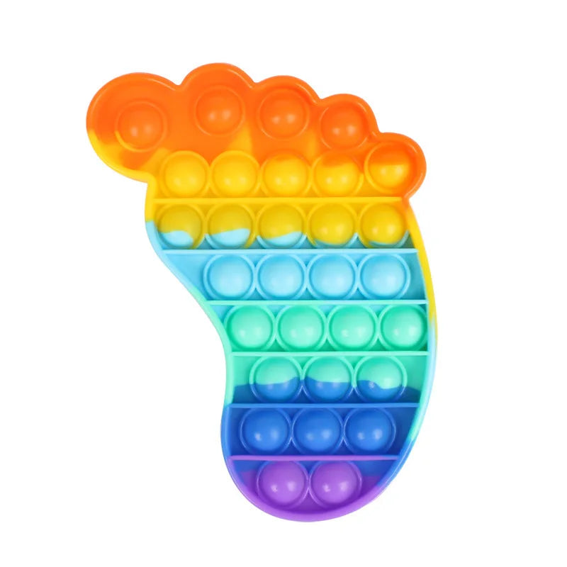 Regenboog Dinosaurus Pop-It Fidget Speeltje voor Stressvermindering
