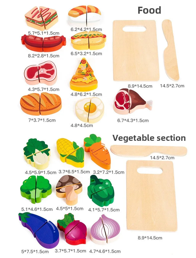 Houten Speelgoed Keukenset met Snijfruit en Groenten