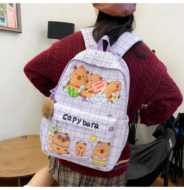 Ruime Capybara Rugzak van Nylon – Ideaal als Schooltas