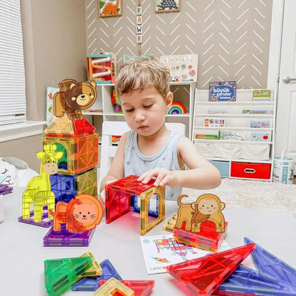 Magnetische Bouwset met Blokken, Platen en Dinosaurus Figuren
