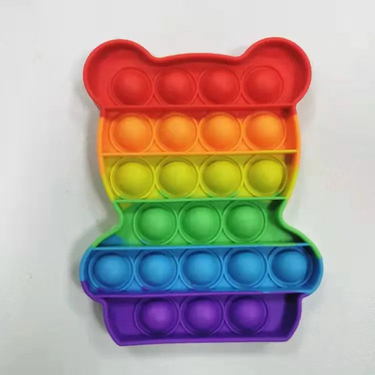 Regenboog Dinosaurus Pop-It Fidget Speeltje voor Stressvermindering