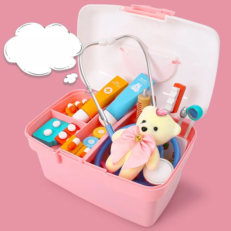 Houten Doktersset Speelgoed voor Kinderen met Accessoires