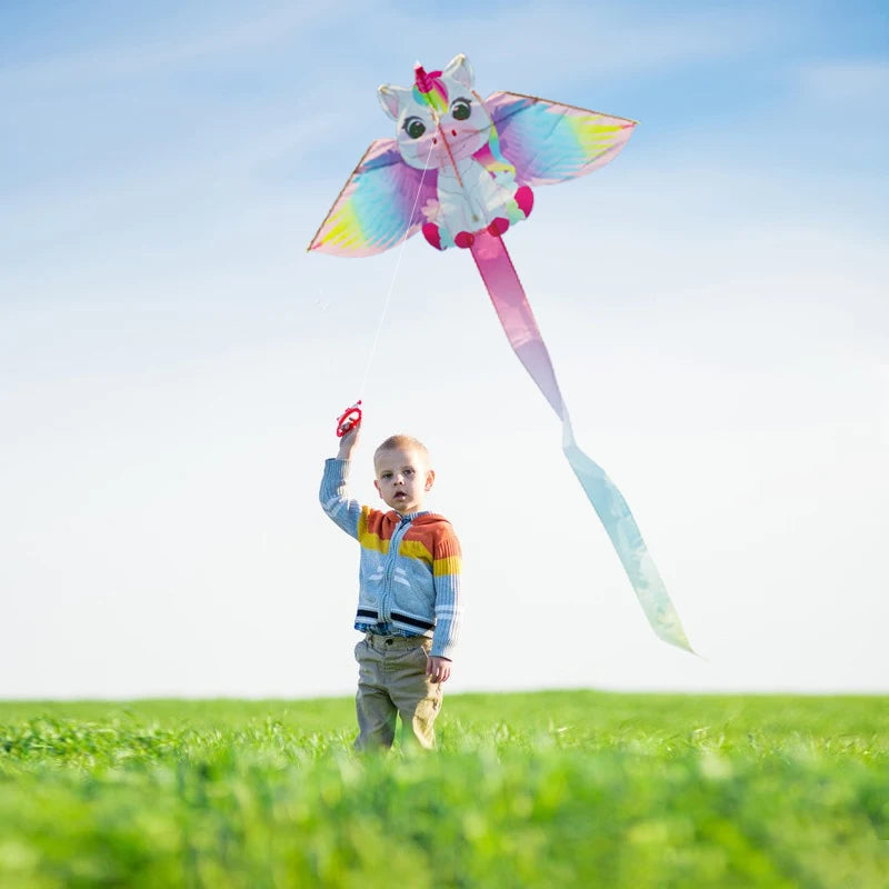 Roze Eenhoorn Vlieger voor Kinderen en Beginners met 50m Vliegertouw