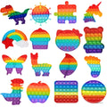 Regenboog Dinosaurus Pop-It Fidget Speeltje voor Stressvermindering