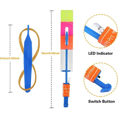 Vliegende LED raket voor buiten met elastiek