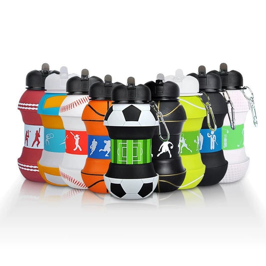 Opvouwbare Voetbal/Basketbal Siliconen Waterfles voor Kinderen