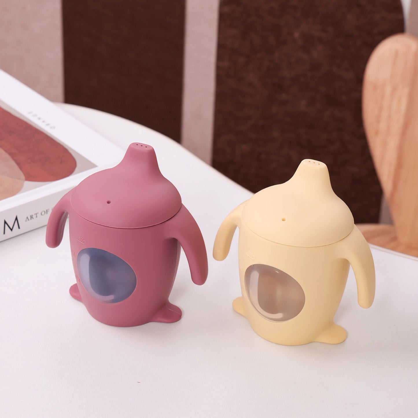 Siliconen Pinguïn Drinkbeker voor Baby's - Lekvrij & Draagbaar