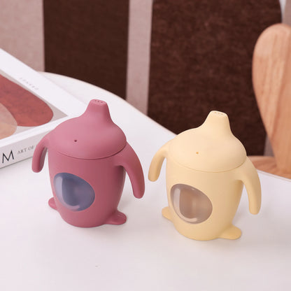 Siliconen Pinguïn Drinkbeker voor Baby's - Lekvrij & Draagbaar