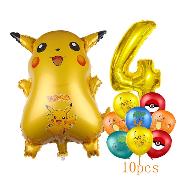 Pokémon Ballonnen Set met Pikachu, Squirtle en Charmander