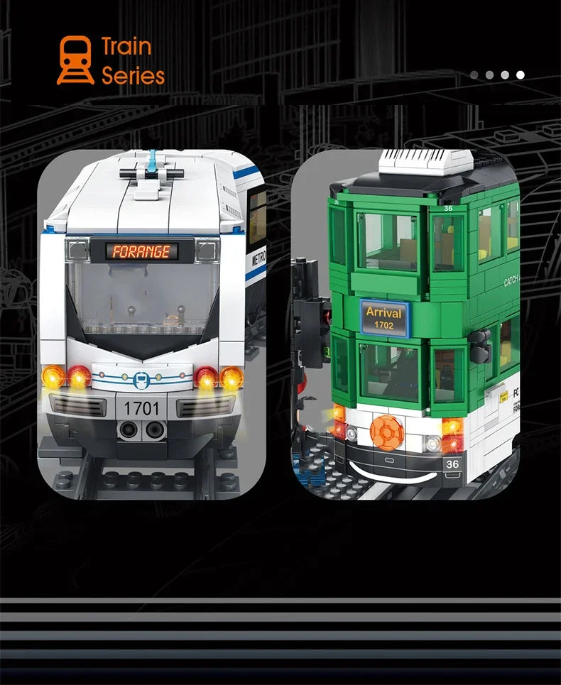 Bouwstenen Set Metro Trein | Compatibel met Lego