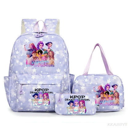 KPop Demon Hunters Schooltas met Lunchtas – Kleurrijk