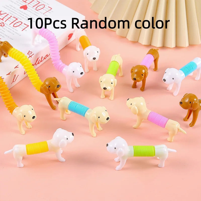 Set van 10 Rekbare en Uitschuifbare Pop Tubes Zintuiglijk Speelgoed