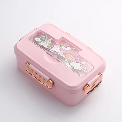 Bento Lunchbox Dinosaurus voor Kinderen - 3 Vakken & Magnetronbestendig