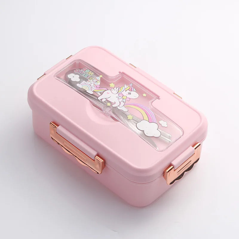 Bento Lunchbox met Dinosaurus voor Kinderen - 3 Vakken, Verwarmbaar