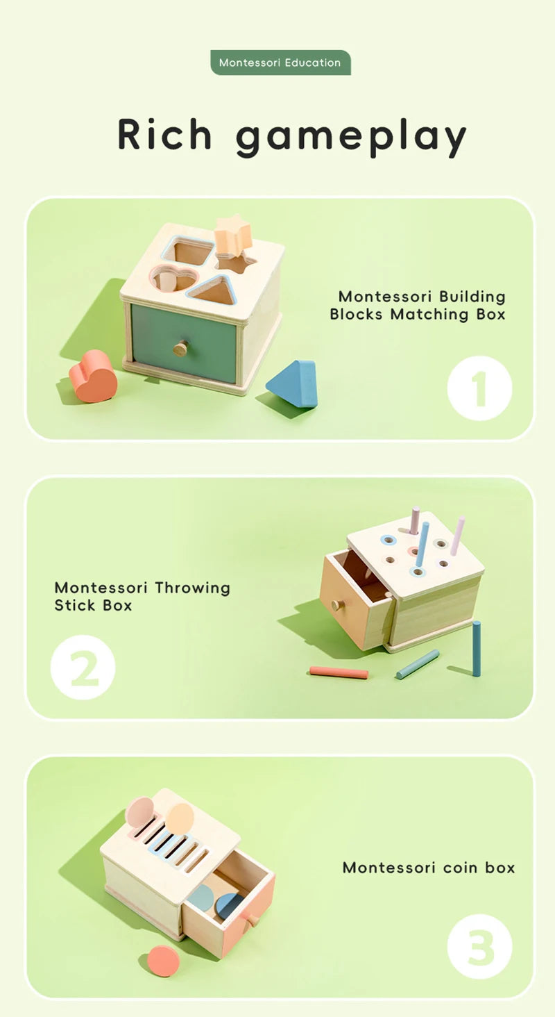 Montessori Object Permanent Box voor Fijne Motoriek