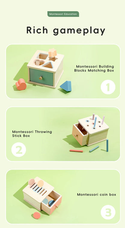 Montessori Object Permanent Box voor Fijne Motoriek