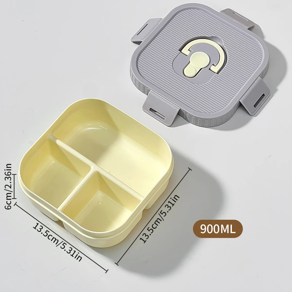 Draagbare Plastic Lunchbox met Vakken - Lekvrij & Magnetronbestendig voor Kinderen