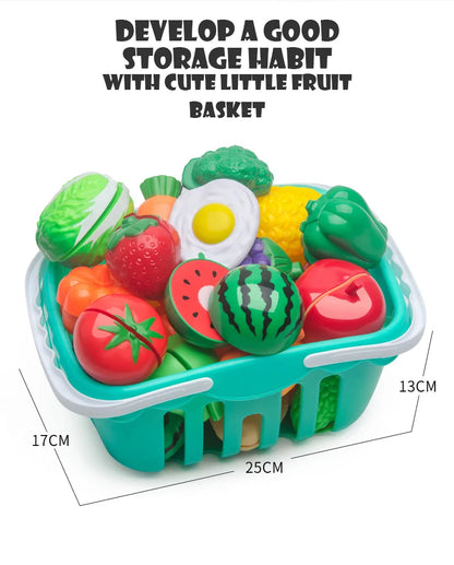 Snij Speelgoed Eten Fruit en Groenten met Opbergmandje