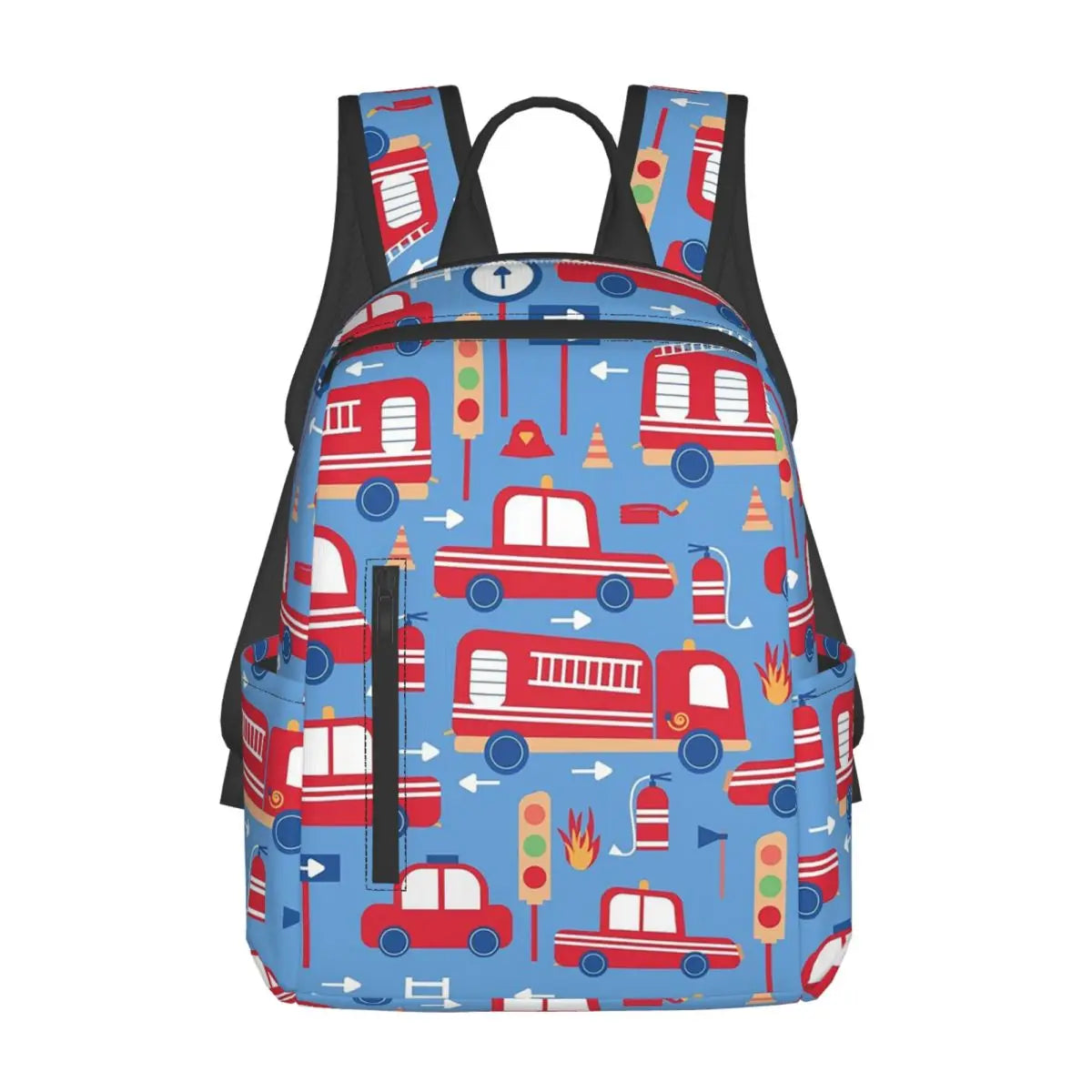 Unisex Schooltas met Brandweerwagen Patroon