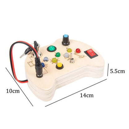 Houten Speelbord met LED Lichtschakelaars voor Kinderen 3-6 Jaar