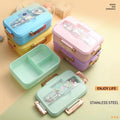 Bento Lunchbox Dinosaurus voor Kinderen - 3 Vakken & Magnetronbestendig