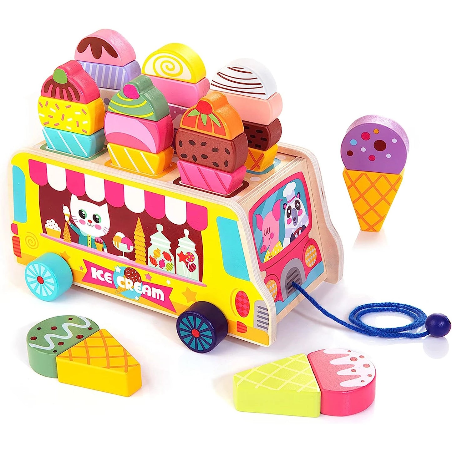 Houten Activiteitenkubus – Montessori Speelgoed met Puzzel en Sorteer Spel