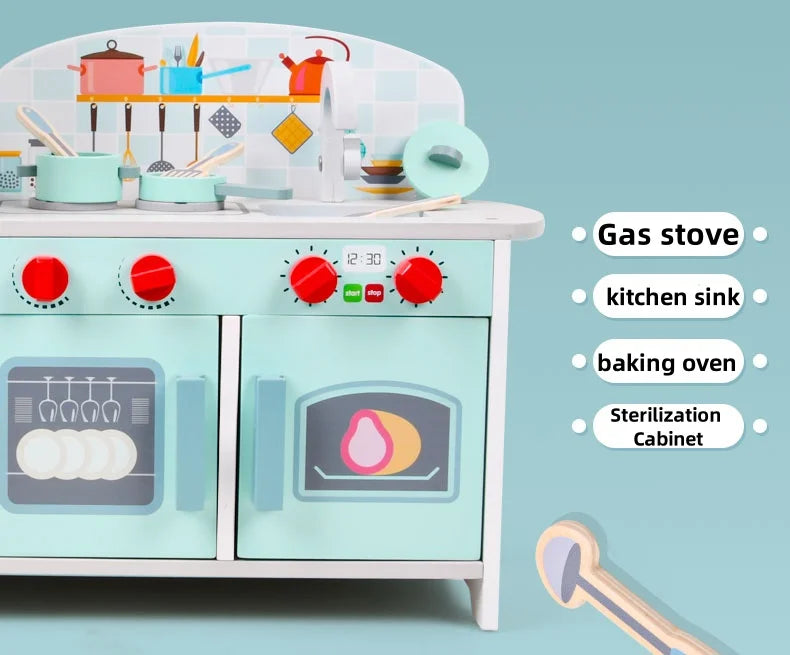 Houten Speelgoedkeuken met Koelkast voor Kinderen