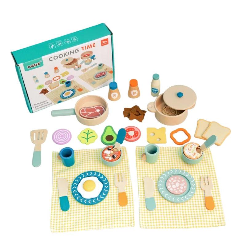Houten Speelgoed Keuken Set met Kookgerei voor Kinderen