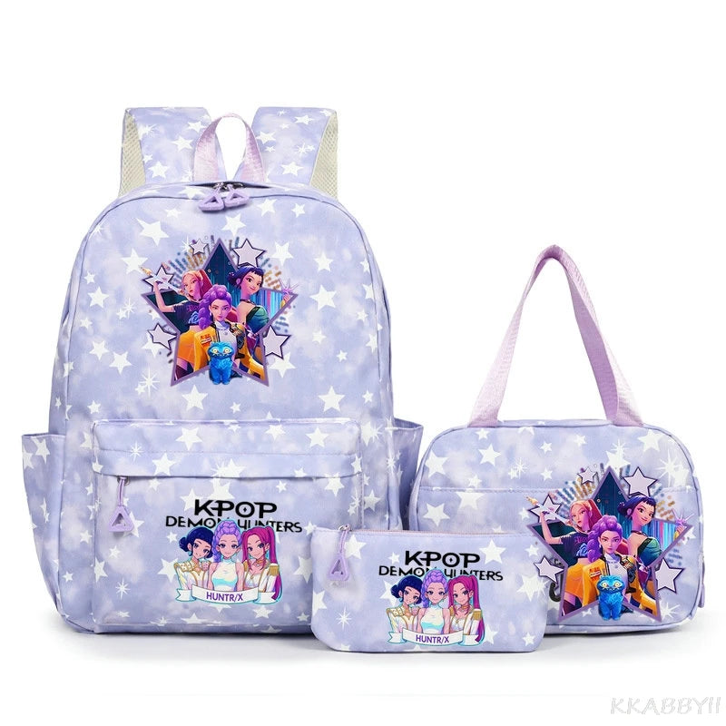 KPop Demon Hunters Schooltas met Lunchtas – Kleurrijk