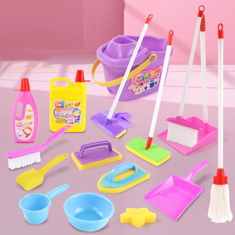 Schoonmaakset voor Kinderen: Bezem, Stoffer, Blik, Emmer en Dweil
