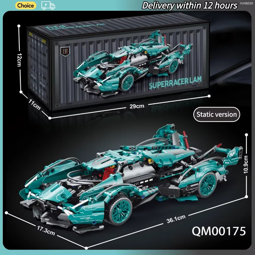 Bouwblok Raceauto - Statisch of Dynamisch - LEGO® Compatibel