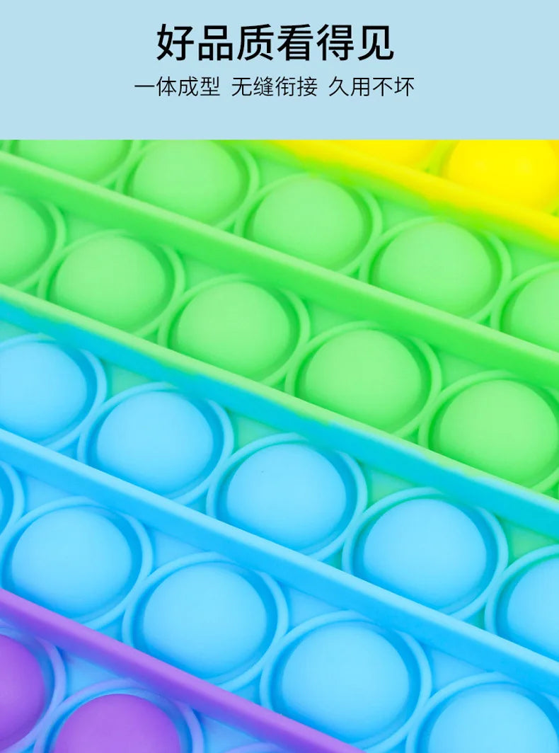 Regenboog Dinosaurus Pop-It Fidget Speeltje voor Stressvermindering