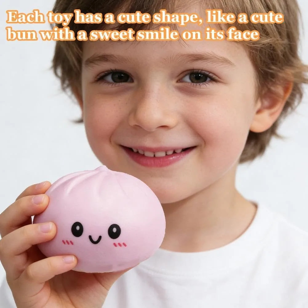 Squishy Knijpbeestje Dumpling met Lachend Gezicht voor Stressvermindering