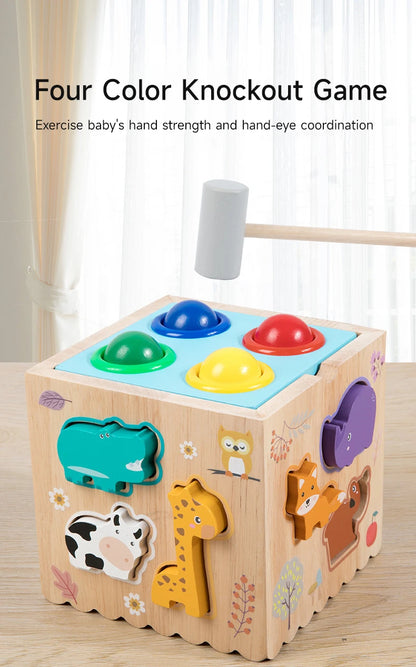 Houten Montessori Sorteerspel met Vormen en Dieren