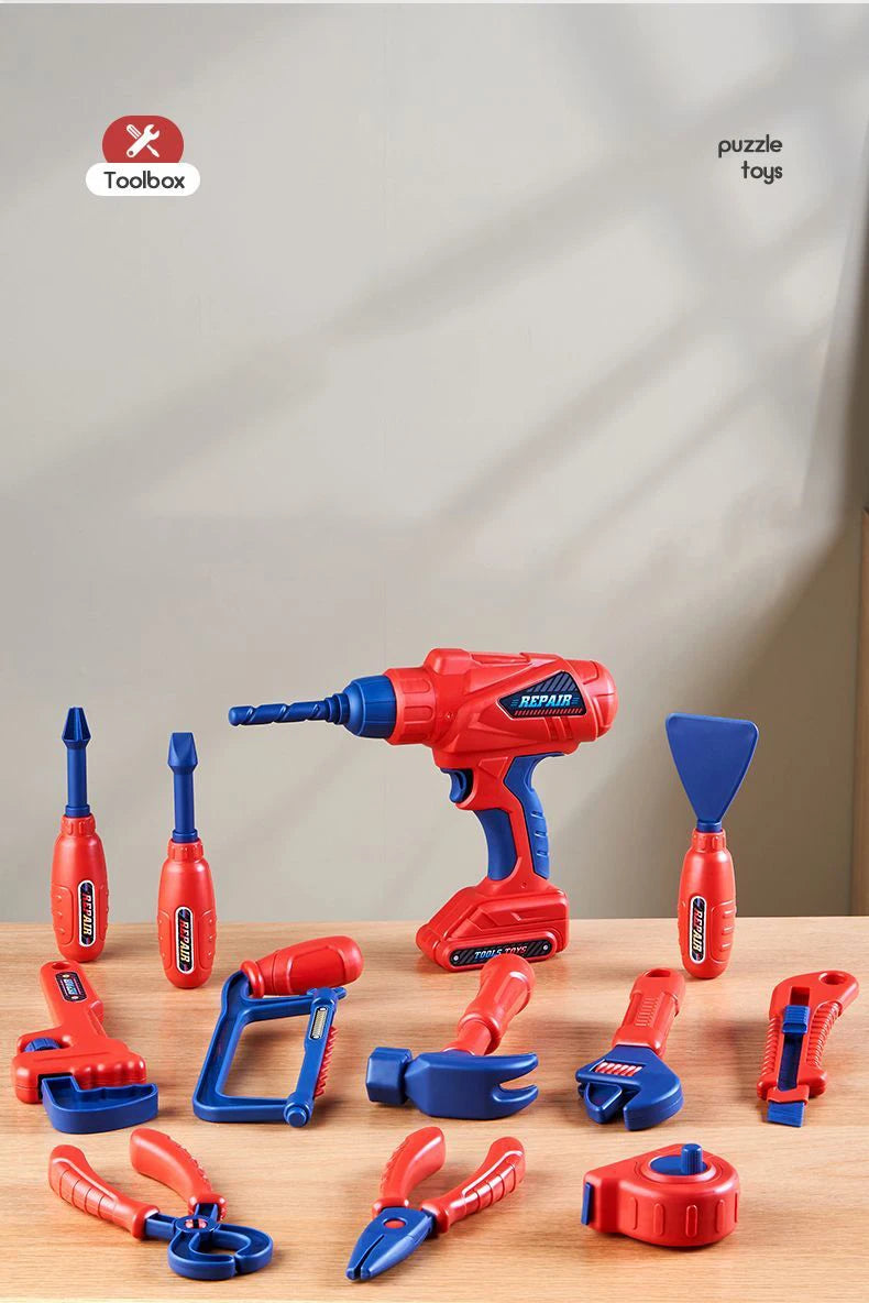 Kinder Speelgoed Gereedschapskist met Boormachine en Werkbank