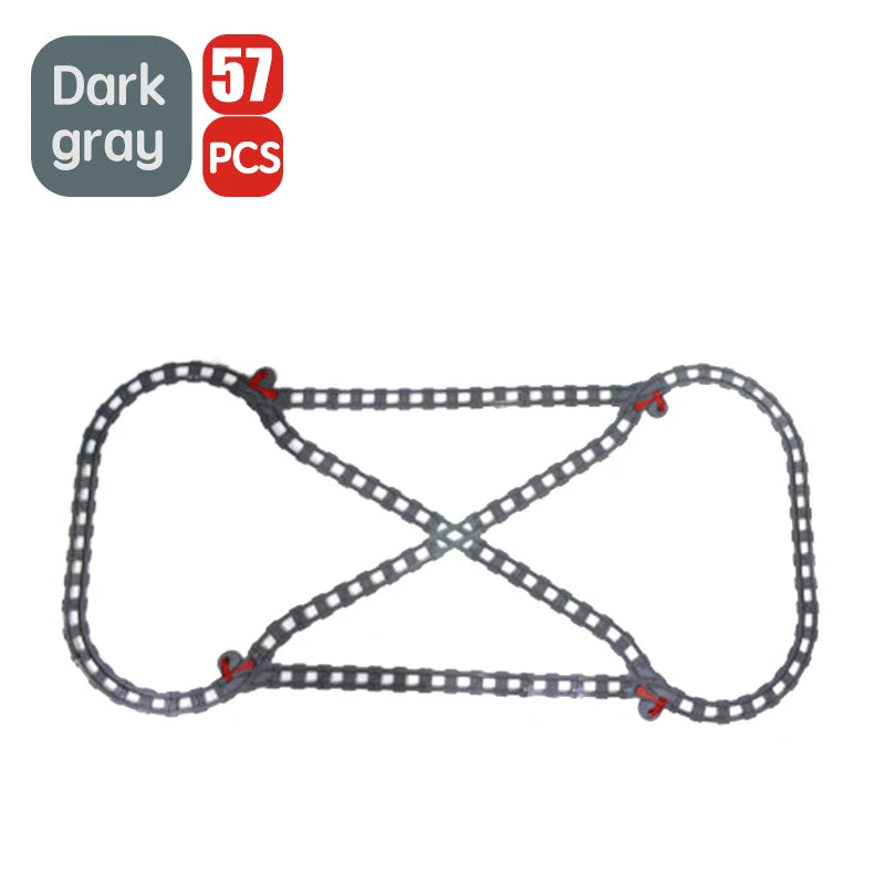 Treinrails set voor grote bouwstenen – Compatibel met Duplo®