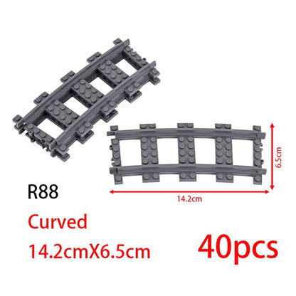 Bouwblokken Treinrails Set | Wissels, Kruisingen en Gebogen Sporen | Compatibel met Lego