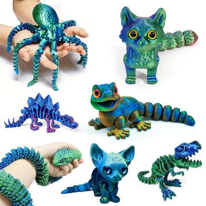 3D Geprinte Tyrannosaurus Rex Dinosaurus Model - Volledig Beweegbaar en Decoratief