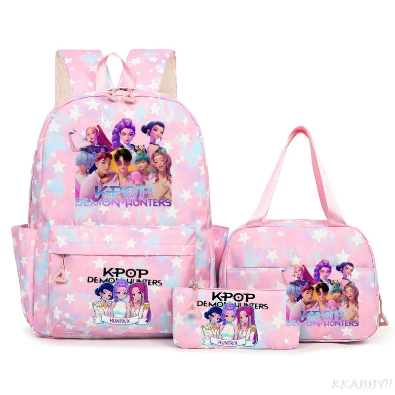 KPop Demon Hunters Schooltas met Lunchtas – Kleurrijk