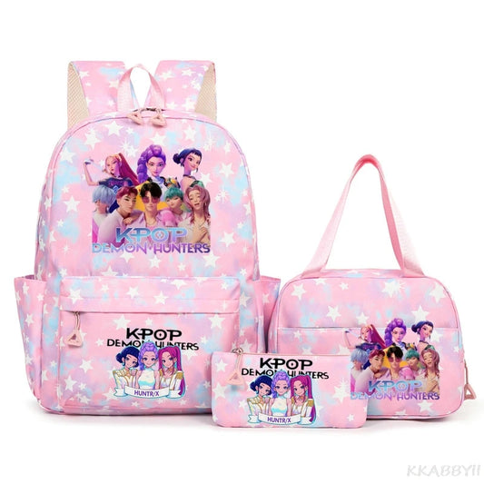KPop Demon Hunters Schooltas met Lunchtas – Kleurrijk