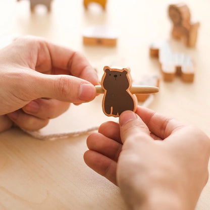 Houten Dieren Rijg- en Stapelspel | Educatief Balansspeelgoed voor Kinderen