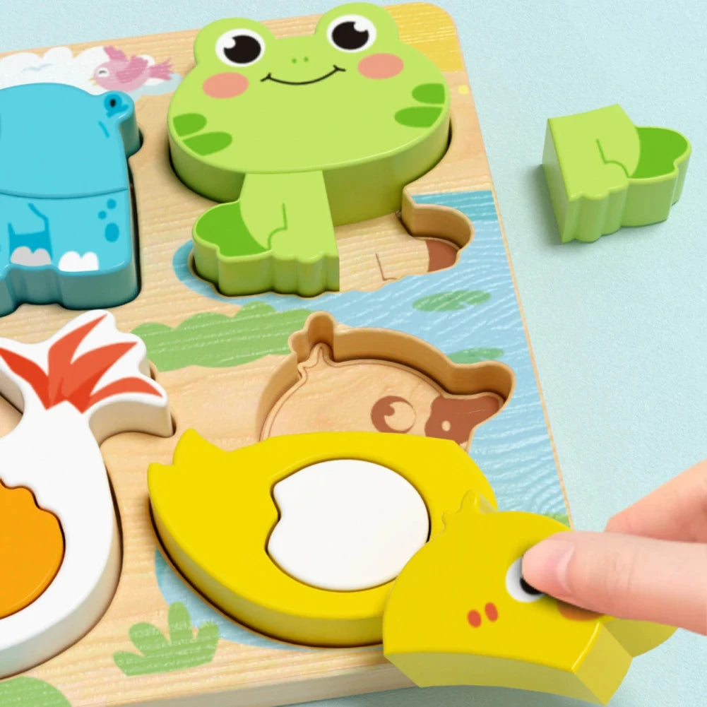 Houten 3D Puzzel voor Peuters 1-3 Jaar