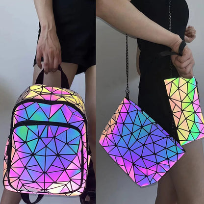 Lichtgevende Holografische Rugzak Schooltas voor Tienermeisjes