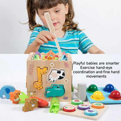 Houten Montessori Sorteerspel met Vormen en Dieren