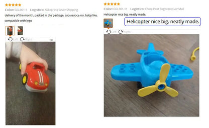 Voertuigen set voor grote bouwstenen – Compatibel met Duplo®