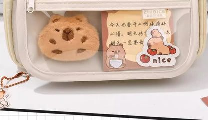 Grote Canvas Etui met Dierenprint voor Kinderen