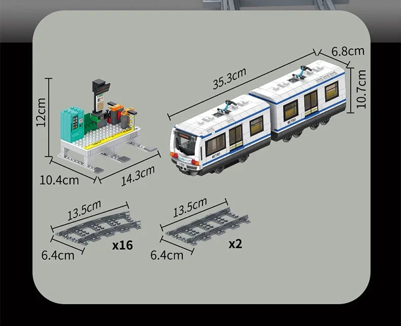Bouwstenen Set Metro Trein | Compatibel met Lego
