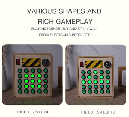 Houten Speelbord met LED Lichtschakelaars voor Kinderen 3-6 Jaar