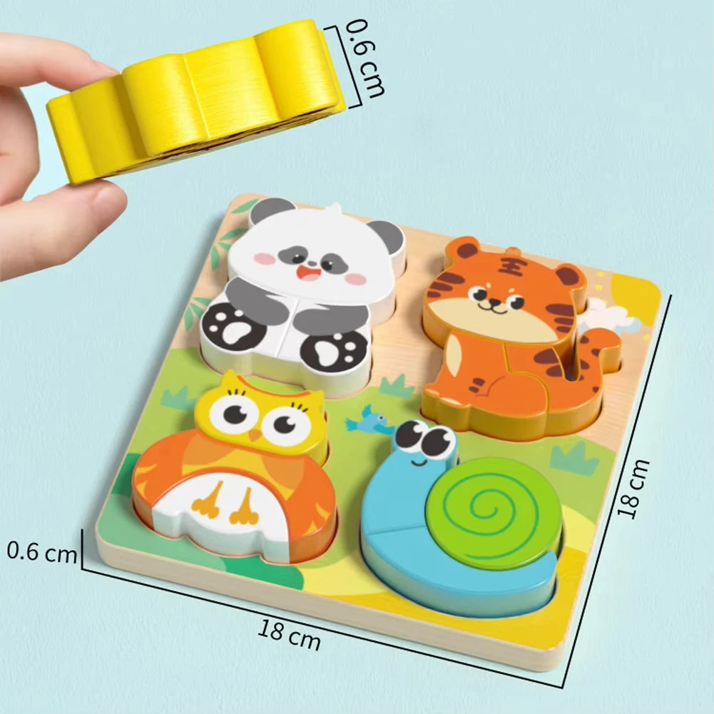Houten 3D Puzzel voor Peuters 1-3 Jaar